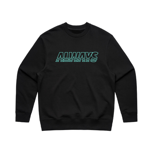 Always Crewneck Sports Logo - Black/Teal